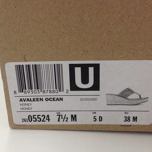 clarks collection women's avaleen ocean platform wedge thong sandals